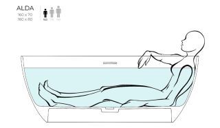 Ванна из искусственного камня Salini Alda S-Sense 101914GRH 160x70см RAL снаружи