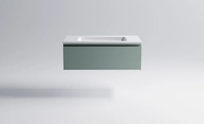 Тумба с раковиной Astra-Form Альфа 03060006ncss3005-b80g+04010008 90 см зелёный матовый