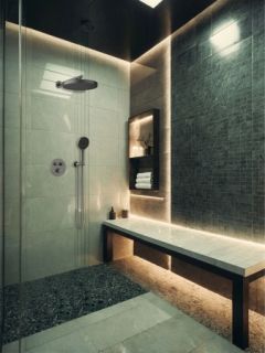 Душевая система с термостатом AltroBagno Bilancia 040413 GrMt оружейная сталь