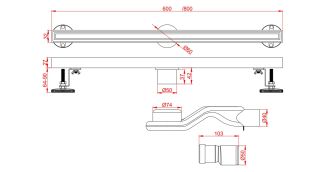 Душевой трап под плитку AltroBagno Supremo 071228 Ni 60