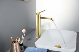 Смеситель для раковины Aquatek Европа AQ1304BG шлифованное золото