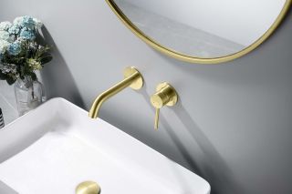 Смеситель встраиваемый для раковины Aquatek Европа AQ1313BG шлифованное золото