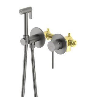 Гигиенический душ со смесителем Aquatek Европа AQ1319BGM шлифованный чёрный хром