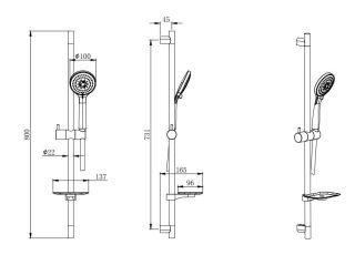 Душевой комплект Aquatek Вега AQ1075CR хром