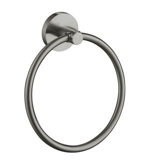 Полотенцедержатель кольцо Aquatek Европа AQ4112BGM шлифованный чёрный хром