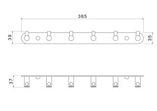 Планка с шестью крючками Aquatek Европа AQ4124BGM оружейная сталь