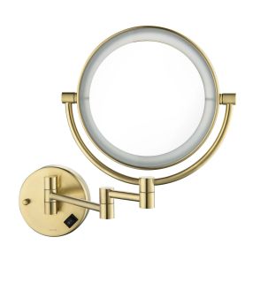 Зеркало косметическое настенное Aquatek AQ4915BG с подсветкой 5х шлифованное золото