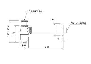Сифон для раковины Aquatek AQ6014BGM оружейная сталь