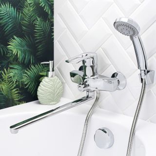 Смеситель для ванны с душем BOOU B8206-18F хром