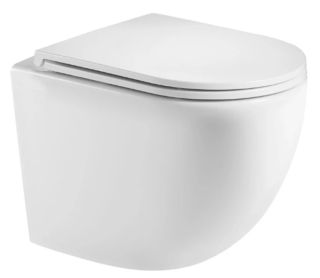 Подвесной унитаз AQUAme AQM2002MW с крышкой-сиденьем белый матовый