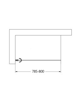 Шторка на ванну AQUAme AQM2851 80см хром