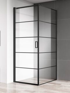 Душевой уголок AQUAme AQM5215-LH-8 80x80см чёрный матовый