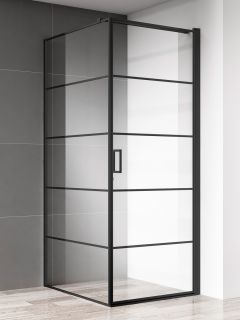 Душевой уголок AQUAme AQM5215-RH-8 80x80см чёрный матовый