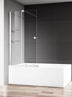 Шторка на ванну AQUAme AQM6601-2 120см хром