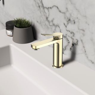 Смеситель для раковины Vincea Arco VBF-4AR01BG, брашированное золото