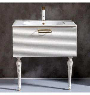 Тумба под раковину Armadi Art Vallessi Avangarde Linea 80см белый/хром 842-080-WCR