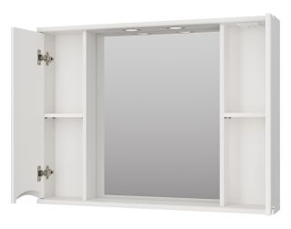 Зеркальный шкаф с подсветкой Misty Атлантик левый 60см белый
