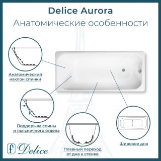 Ванна чугунная Delice Aurora DLR230617 140х70