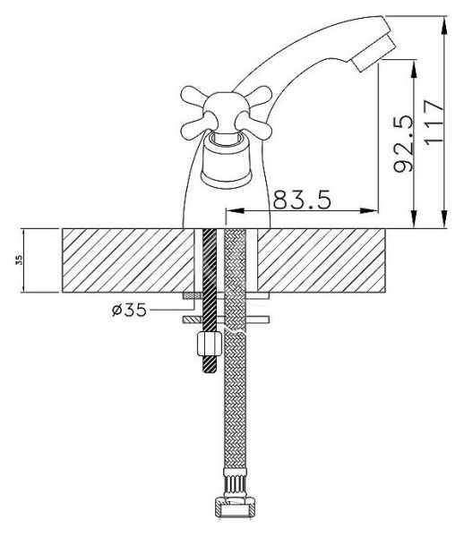 Смеситель для раковины Rossinka G02-61 хром