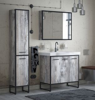 Зеркало-шкаф Corozo Айрон 90см антик/чёрный SD-00000282