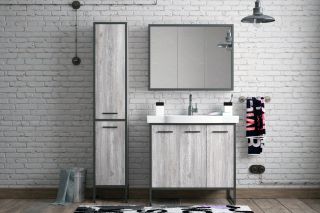 Зеркало-шкаф Corozo Айрон 90см антик/чёрный SD-00000282