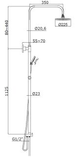 Душевая система Azario MANO AZ-15780201 для душа без смесителя