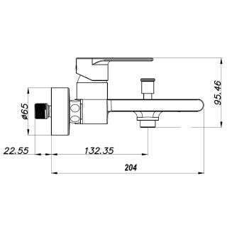 Смеситель для ванны AZARIO DELANO AZ-158405124 короткий излив