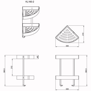 Полка AZARIO RINA AZ-160-2 угловая двухэтажная