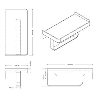 Бумагодержатель AZARIO ALTRE AZ-688 с полкой для телефона