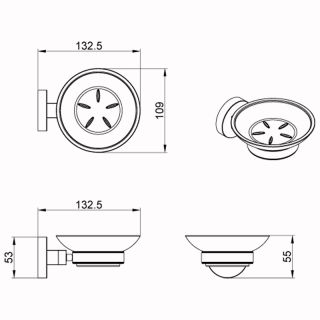 Мыльница AZARIO FORNY AZ-88308 керамическая, хром