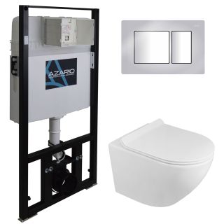 Сет AZARIO Grado N AZ-8010-1000+AZ-8200-0031+AZ-0046N с быстросъемным сиденьем микролифт+ клавиша смыва хром глянец