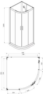Душевая кабина AZARIO DENVER AZ-N10812 900 90х90х200