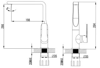 Смеситель для кухонной мойки AZARIO FARO AZ-PS56459C керамический картридж