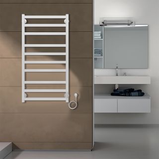 Полотенцесушитель электрический AZARIO PALERMO AZ83850W 500/1000 квадрат, 10 секций, тен справа, белый