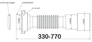 Гофрированное соединение Bettoserb 125384 для сифона 40-40/50мм