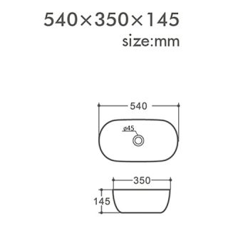 Раковина накладная Orange B07-540W 54 см