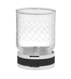 Стакан для зубных щёток Boheme Royal Cristal 10931-CR-B хром/чёрный