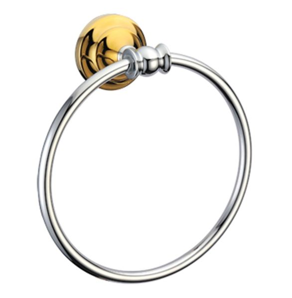 Полотенцедержатель кольцо Melana MLN-820009 хром/золото
