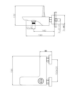 Смеситель для ванны Wonzon & Woghand Shark WW-48B3101-CR хром
