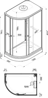 Душевая кабина Triton Коралл Щ0000043488 правая 120x80 см профиль белый стекло мозаика