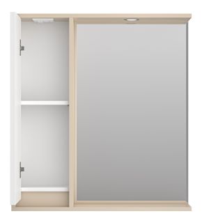 Зеркальный шкаф с подсветкой Brevita Balaton BAL-04075-03-01Л левый 75см белый/бежевый