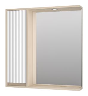 Зеркальный шкаф с подсветкой Brevita Balaton BAL-04080-03-01Л левый 80см белый/бежевый