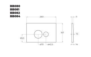 Кнопка смыва BelBagno BB081CR , хром глянец