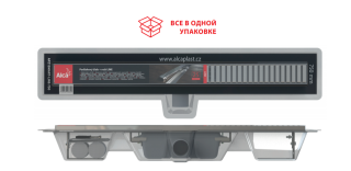 Душевой лоток AlcaPlast с перфорированной решеткой 65см хром APZ1SMART-LINE-650