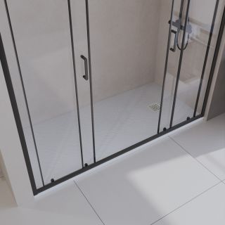 Душевой поддон BelBagno UNO TRAY-MR-UNO-AH-160/90-35-W-BO из искусственного мрамора в комплекте с сифоном