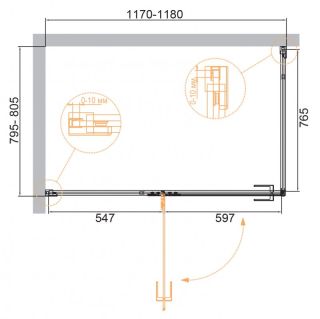 Душевой уголок Cezares Bellagio 120x80см чёрный BELLAGIO-AH-1-120/80-C-NERO