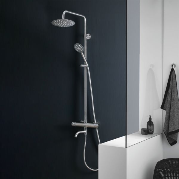 Душевая стойка Melana Stello MELANA-610307-T с термостатом сатин