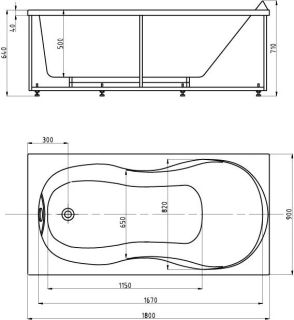 Акриловая ванна Aquatek Мартиника MAR180-0000068 180х90 см с фронтальным экраном сборно-разборный сварной каркас