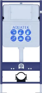 Комплект SET AQUATEK НИКА-014 4в1 унитаз с инсталляцией кнопкой и сиденьем микролифт