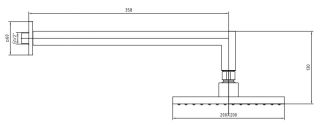 Верхний душ с кронштейном E.C.A. Tiera 102145031C1EX чёрный